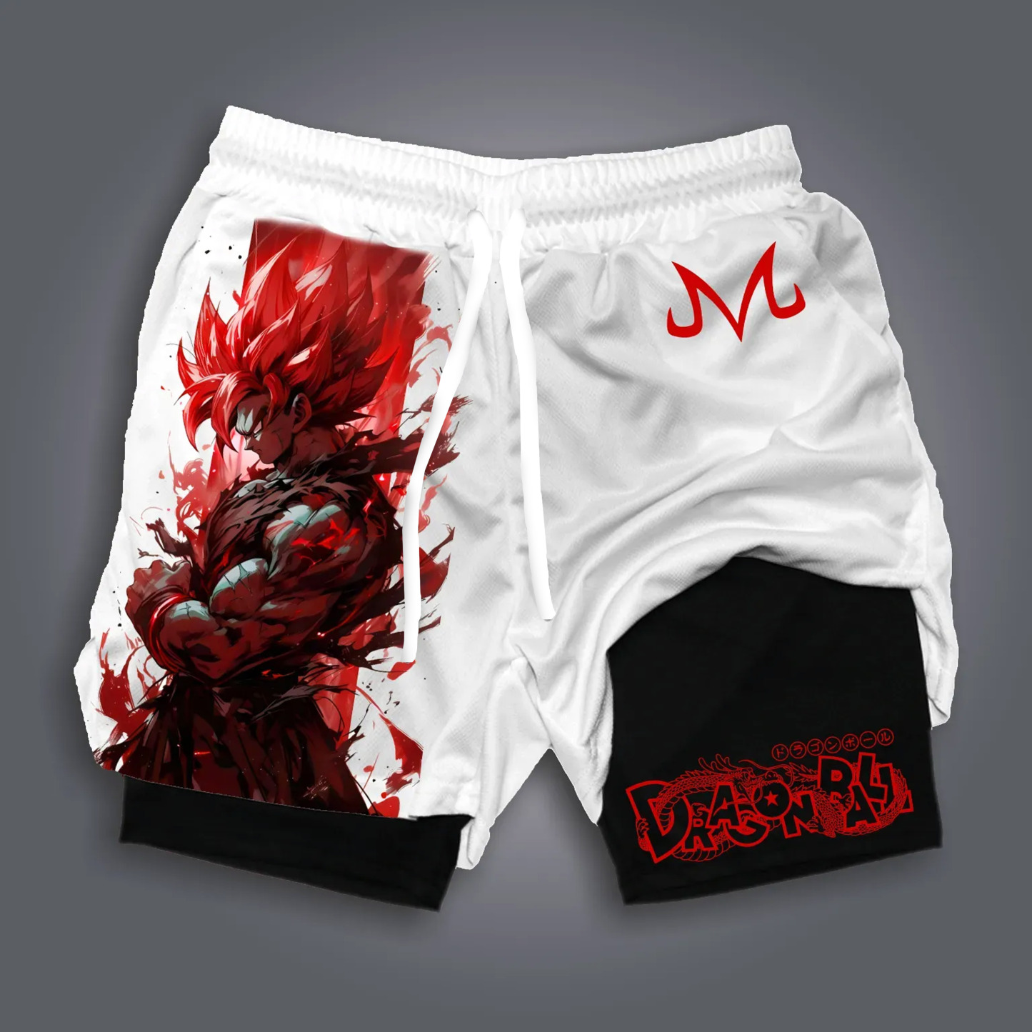 Unisex Anime Print Drawstring Dragon Ball Shorts