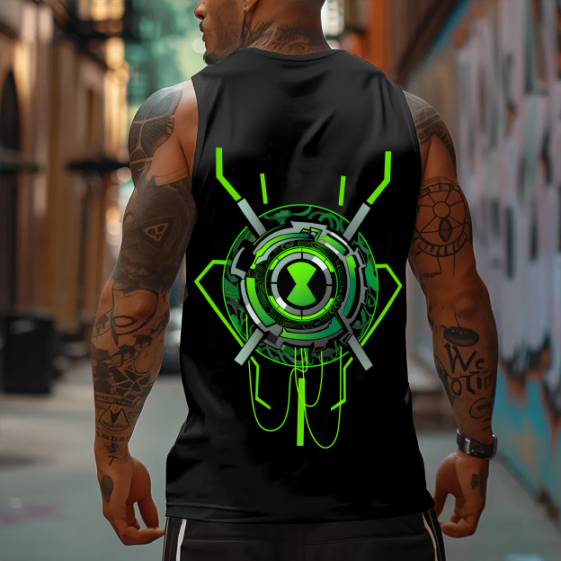 Oversized Anime Print Gym Tank Top丨Ben 10