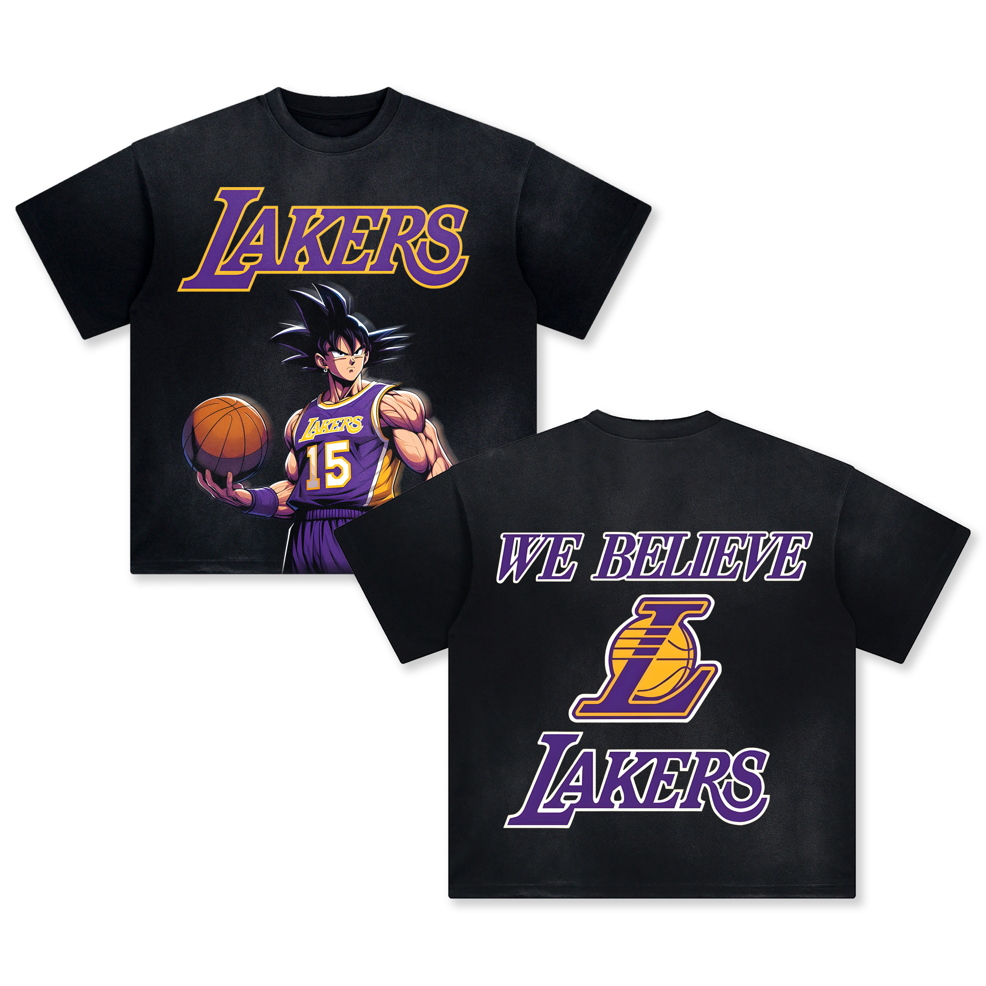 Unisex Vintage Tee丨 Lakers X Dragon Ball Tee