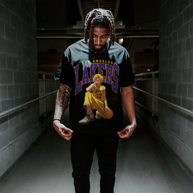 Unisex Vintage Tee丨 Lakers X Demon Slayer Tee