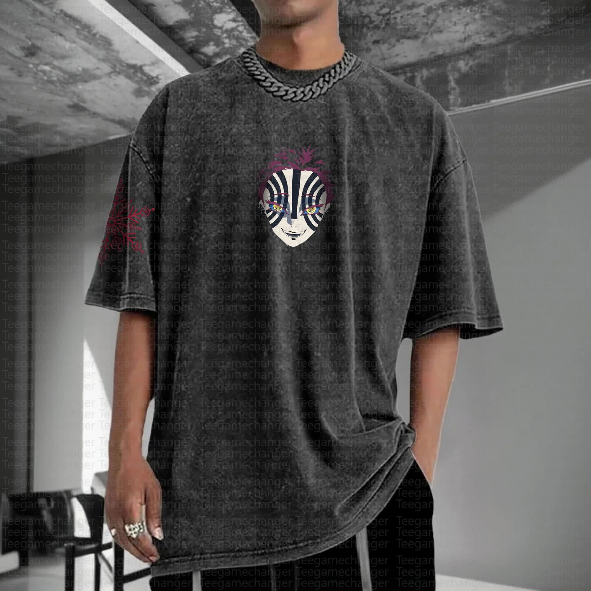 Unisex Anime Inspired Vintage Washed T-Shirt丨Demon Slayer
