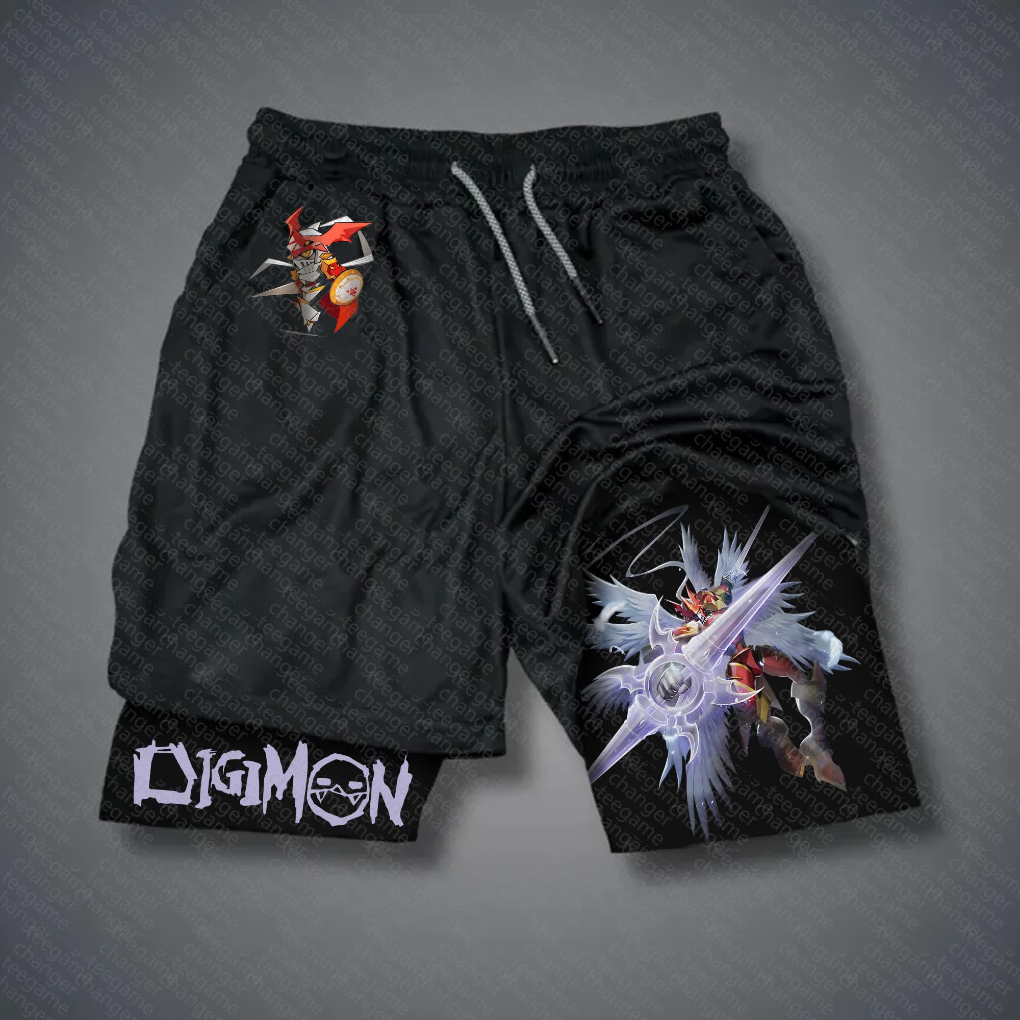 Unisex "Digimon" Anime Style Retro Shorts