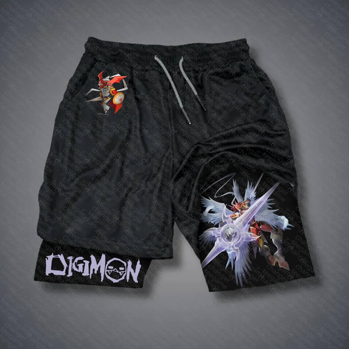 Unisex "Digimon" Anime Style Retro Shorts