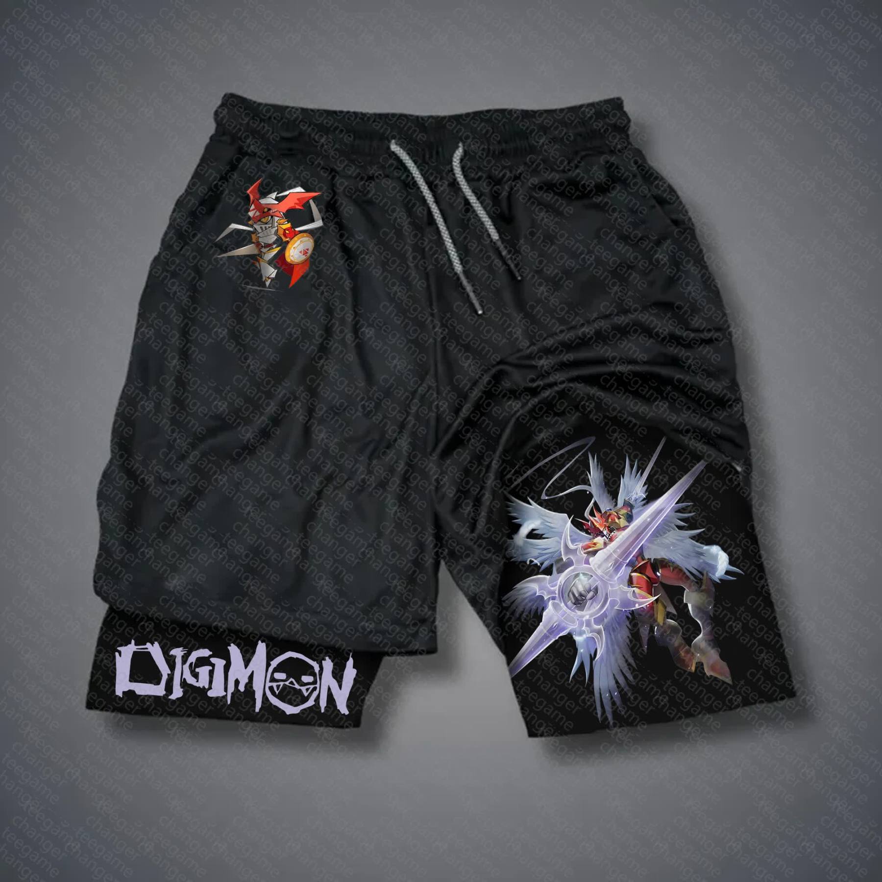 Unisex "Digimon" Anime Style Retro Shorts