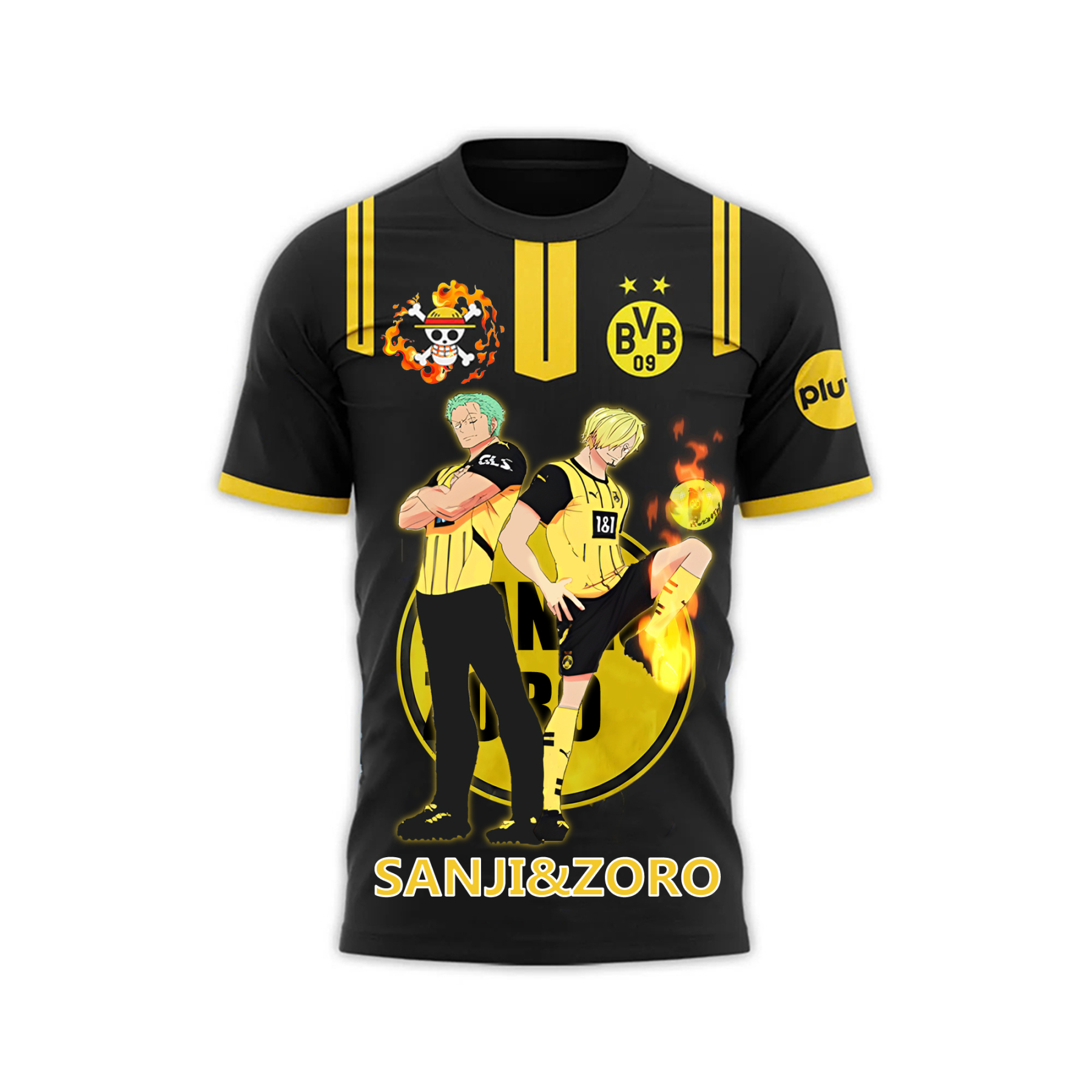 Unisex Vintage T-shirt | Borussia Dortmund x One Piece