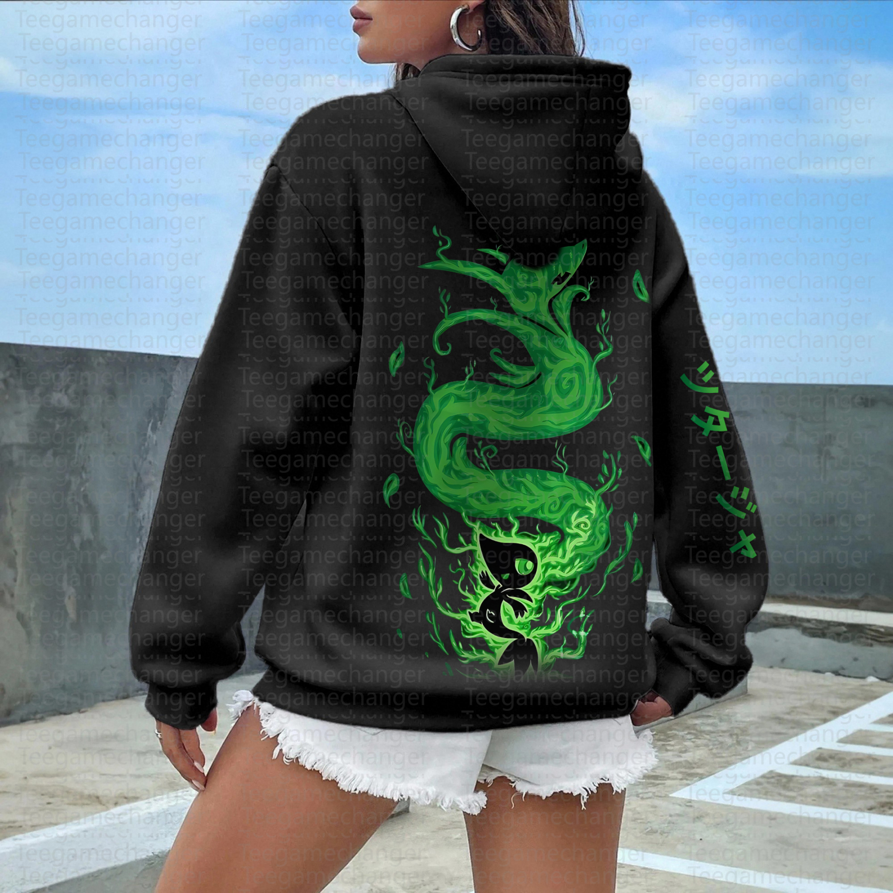 Unisex Anime Graphic Streetwear Vintage Hoodie丨Demon Slayer X Pokémon