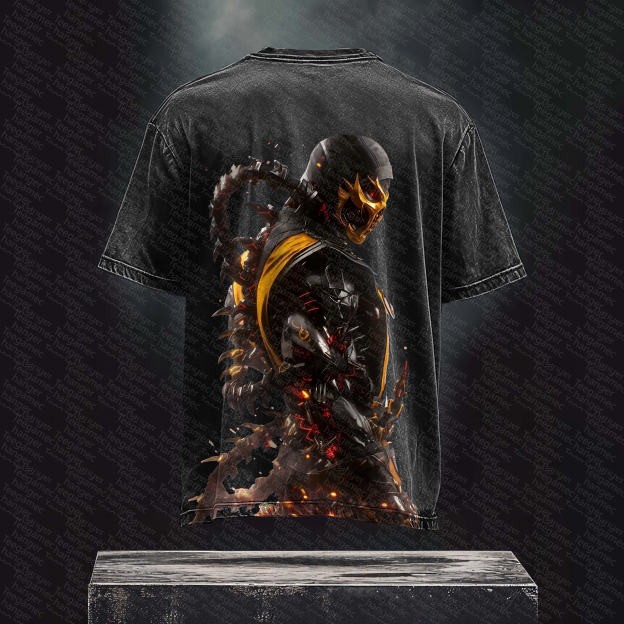 Unisex  Inspired Vintage Washed T-Shirt丨 Mortal Kombat