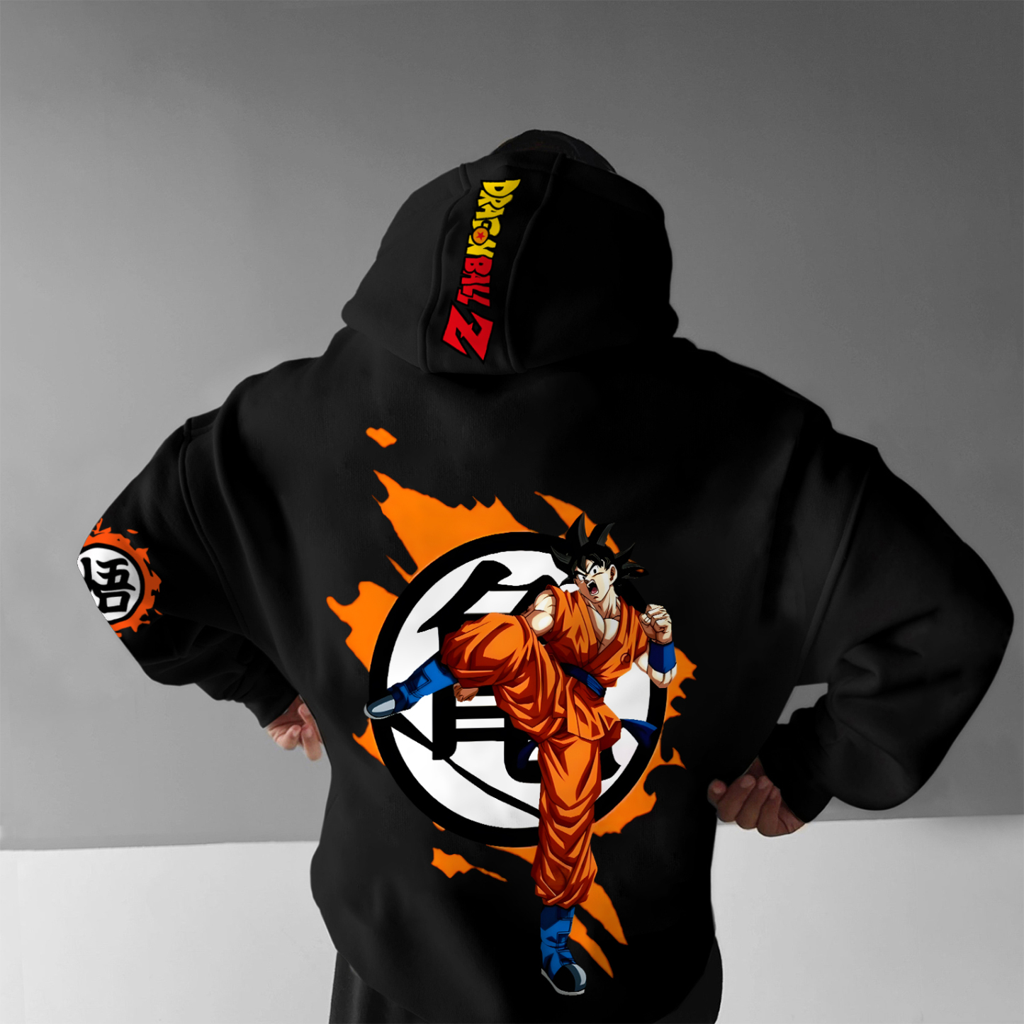 Unisex Anime Print Embroidered Casual Oversized Hoodie