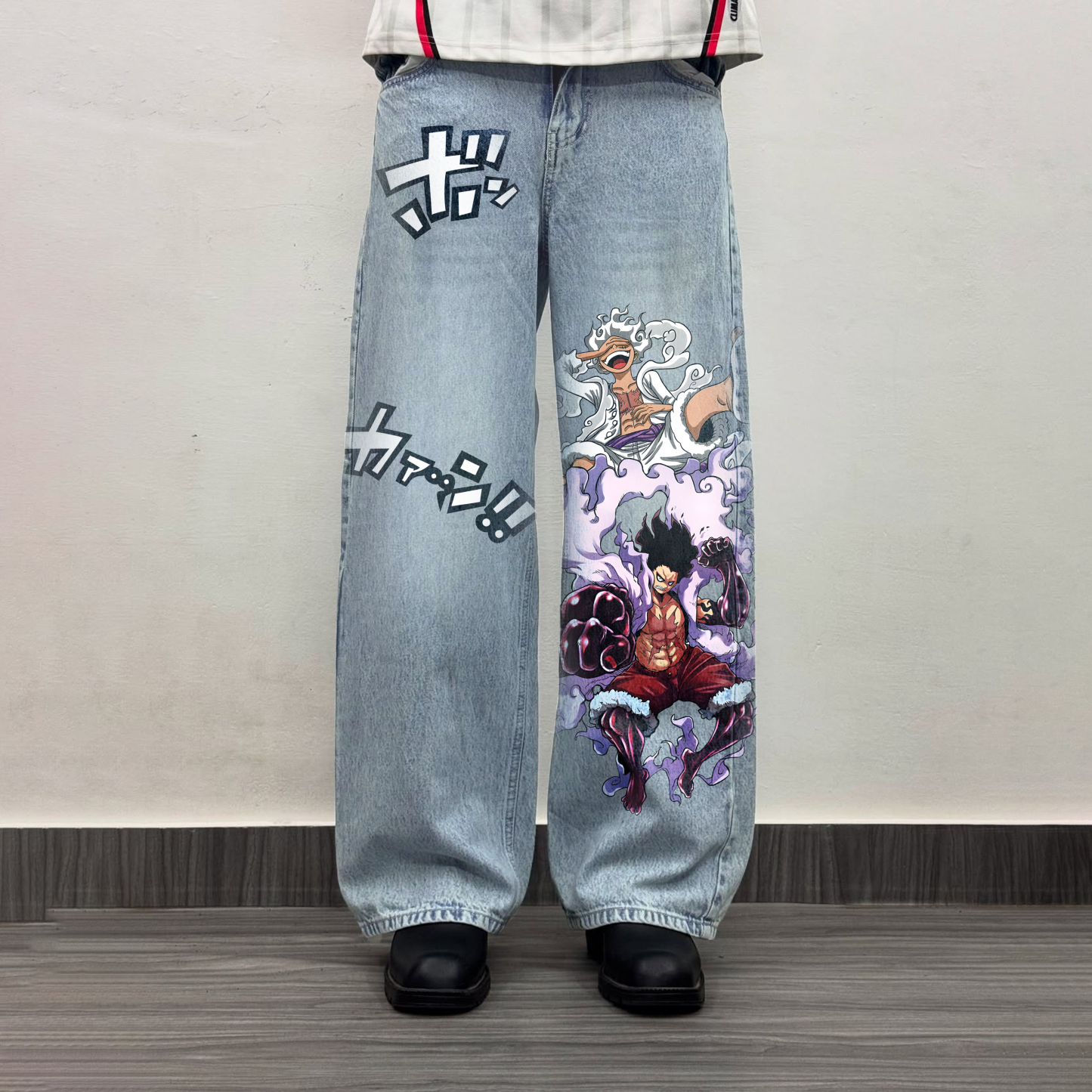 Unisex Anime Loose Straight Jeans