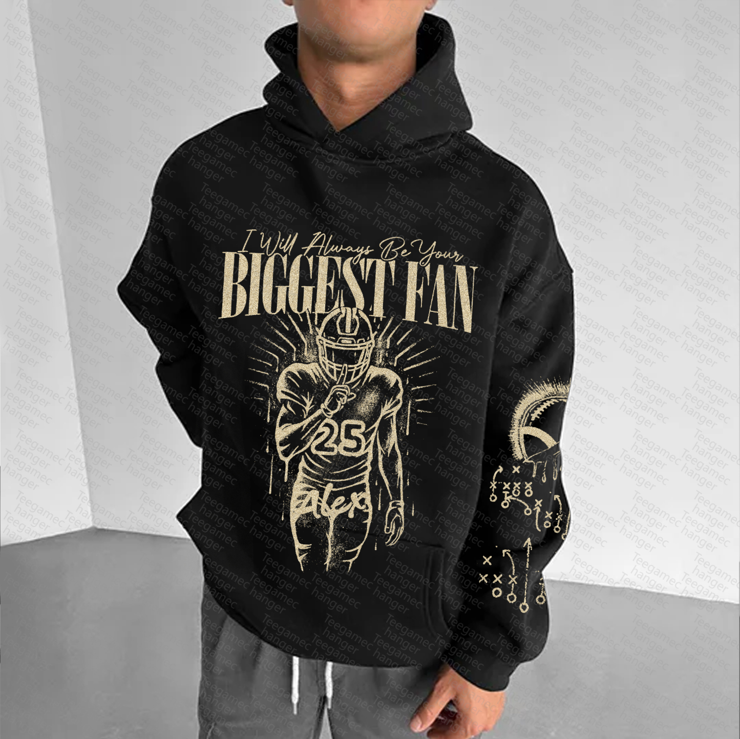 Unisex "NFL" Graphic Streetwear Vintage Plush Hoodie