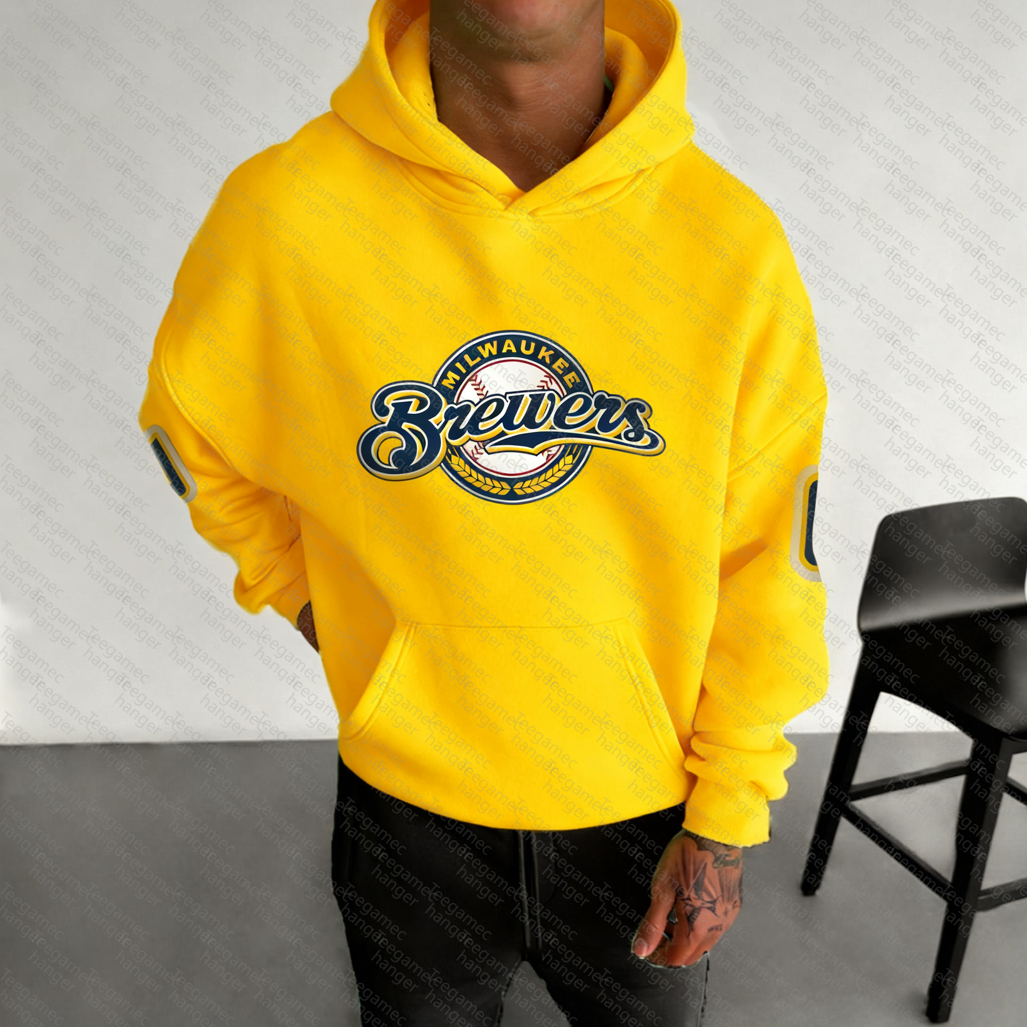 Unisex "Milwaukee Brewers" Graphic Streetwear Vintage Plush Hoodie