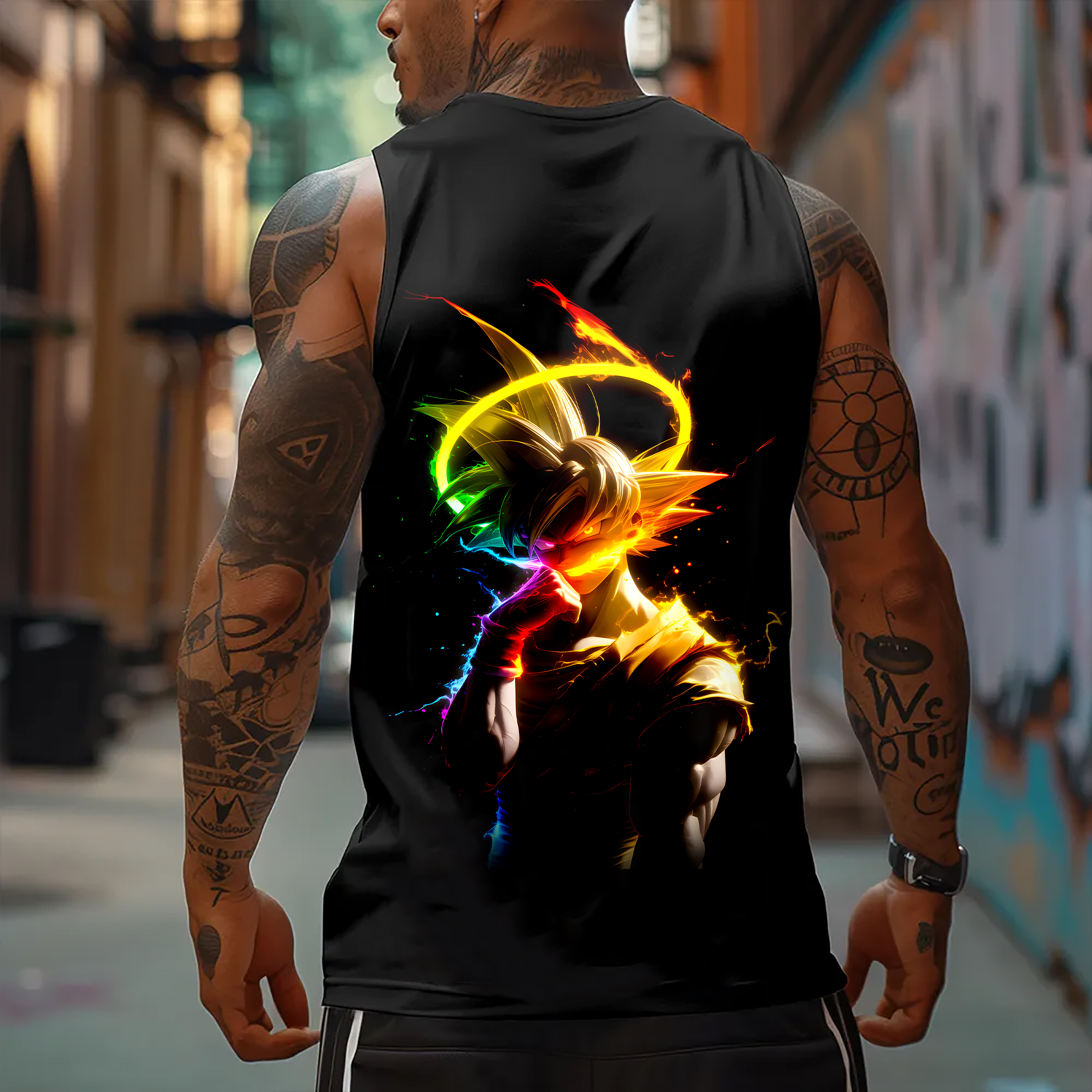 Oversized Anime Print Gym Tank Top丨Dragon Ball