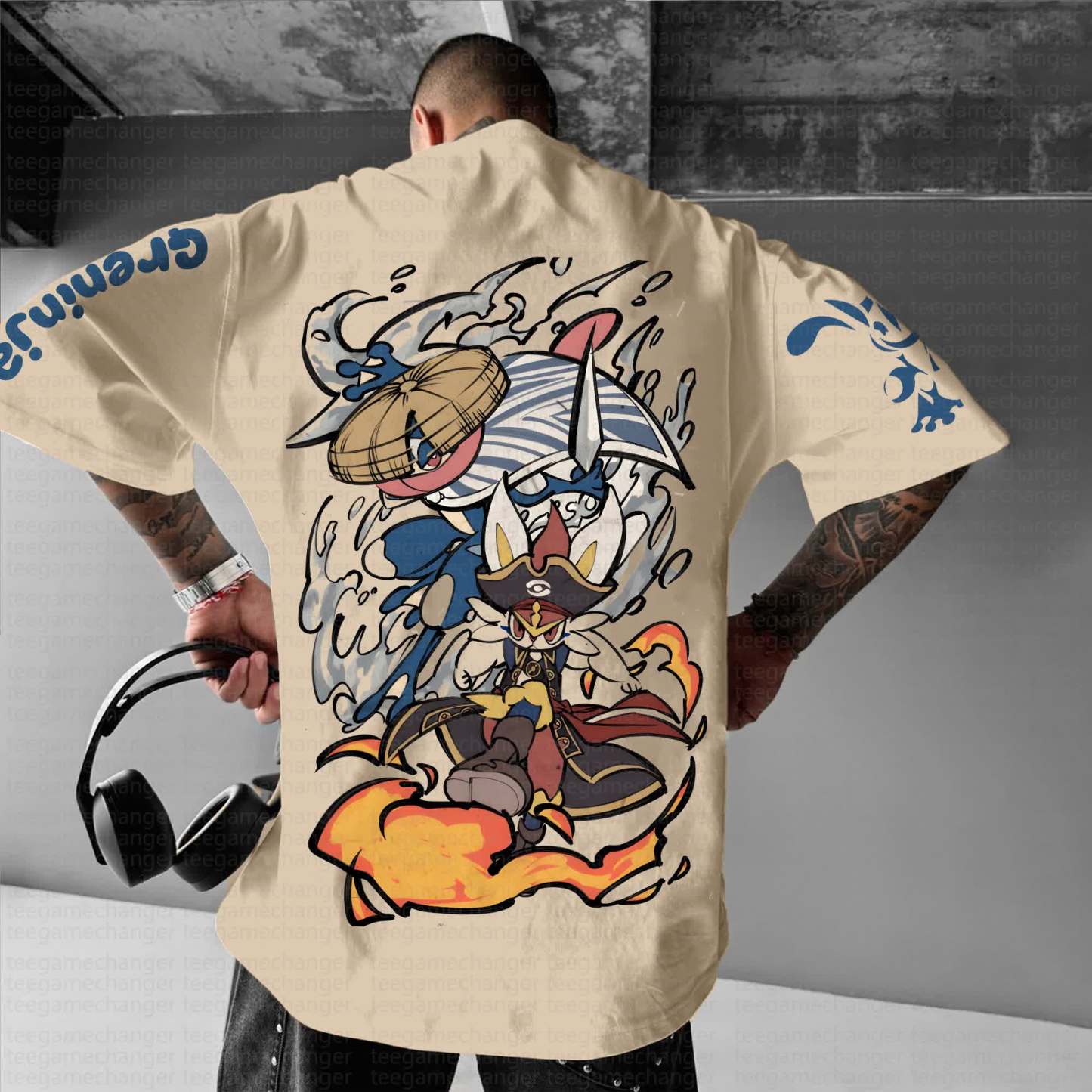 Unisex Anime Inspired Vintage T-Shirt丨Demon Slayer X Pokémon