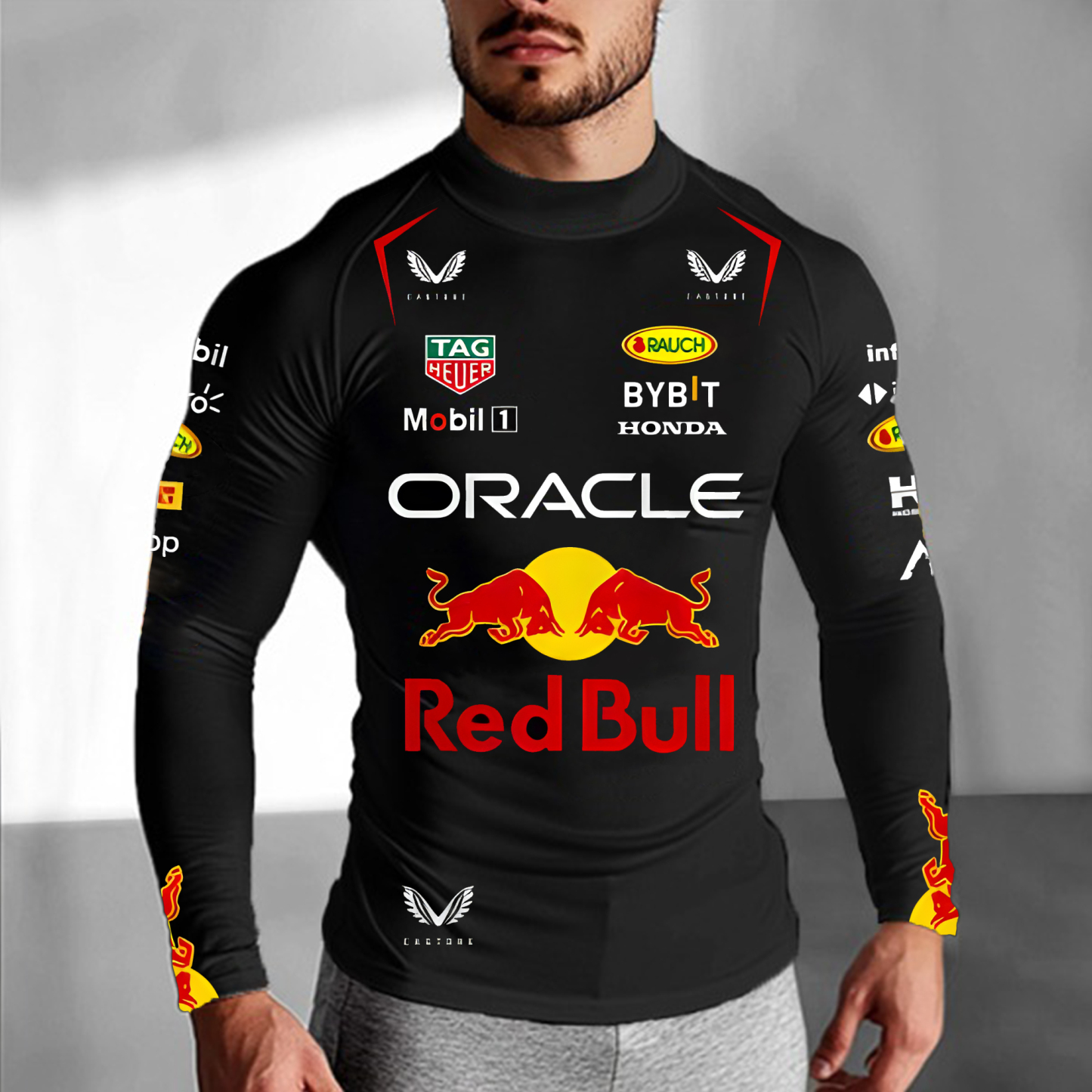 Unisex Racing Print Slim Fit Compression Long Sleeve T-Shirt