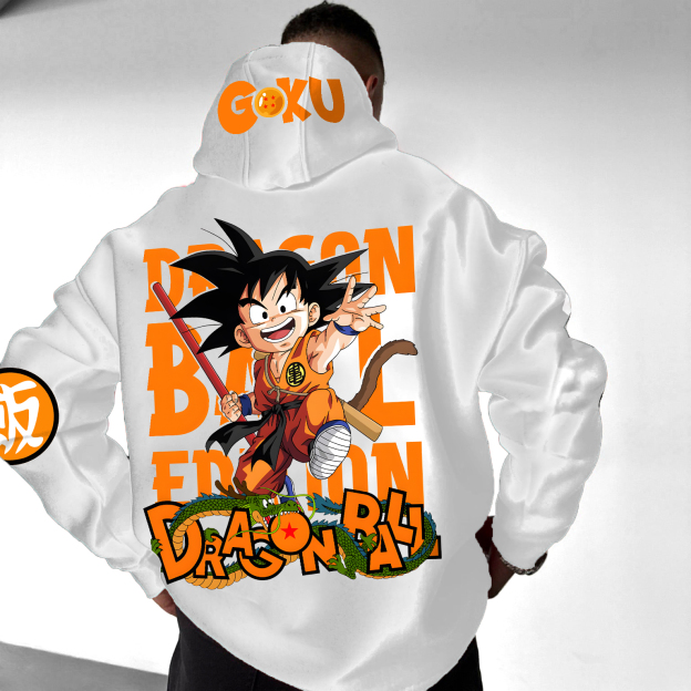 Unisex Anime Print Embroidered Casual Oversized Hoodie