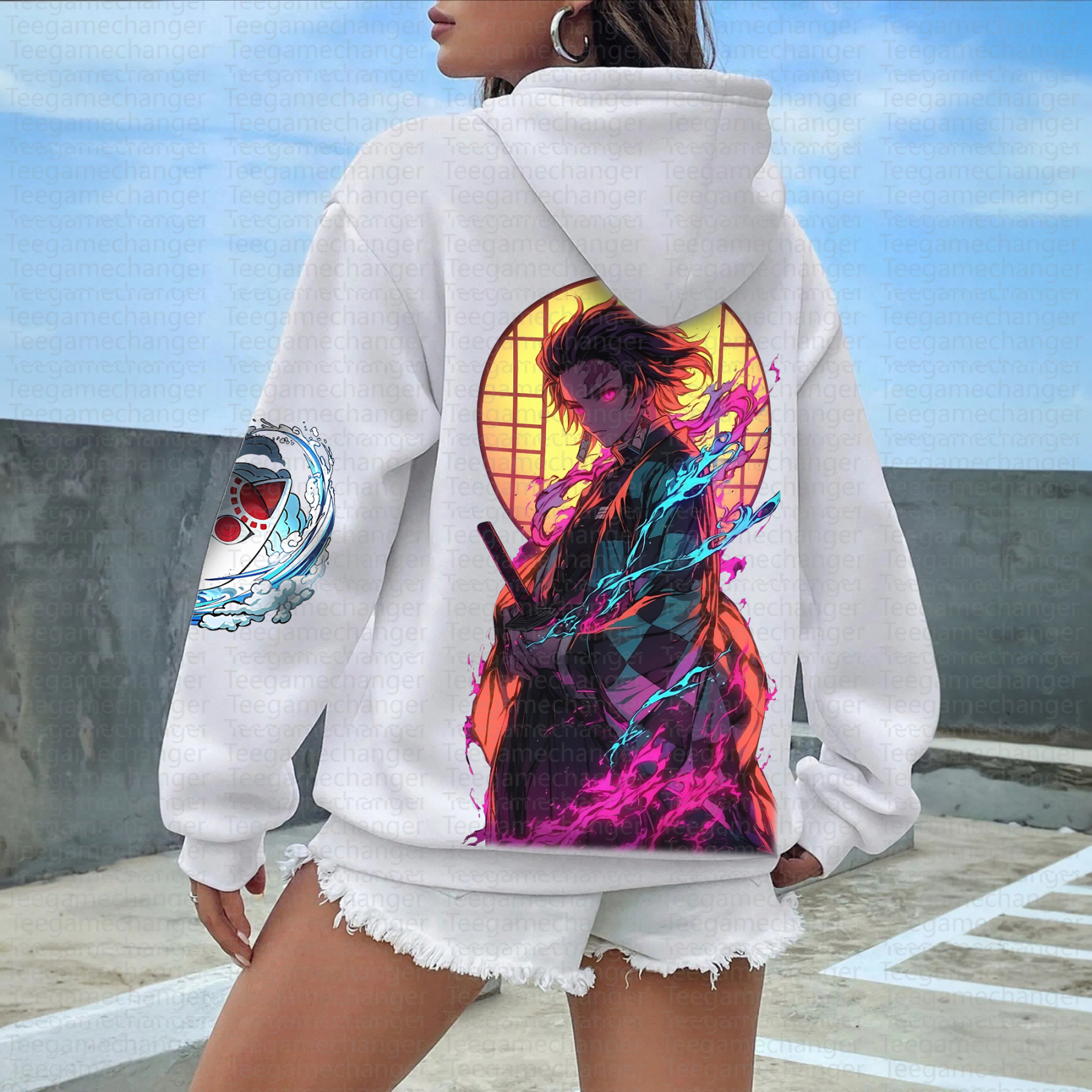 Unisex Anime Graphic Streetwear Vintage Hoodie丨Demon Slayer X Pokémon