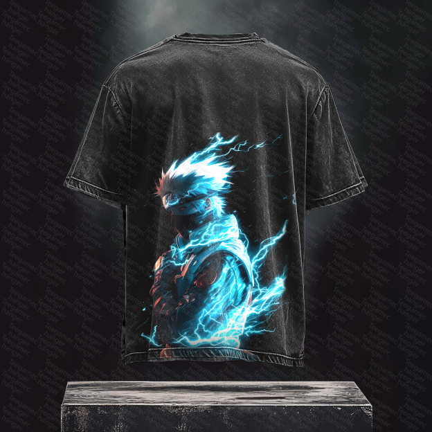 Unisex High Quality Inspired Vintage Washed 3D Direct Injection T-Shirt