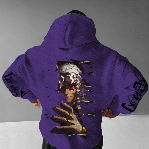 Unisex “Demon Slayer” Anime Graphic Streetwear Vintage Hoodie