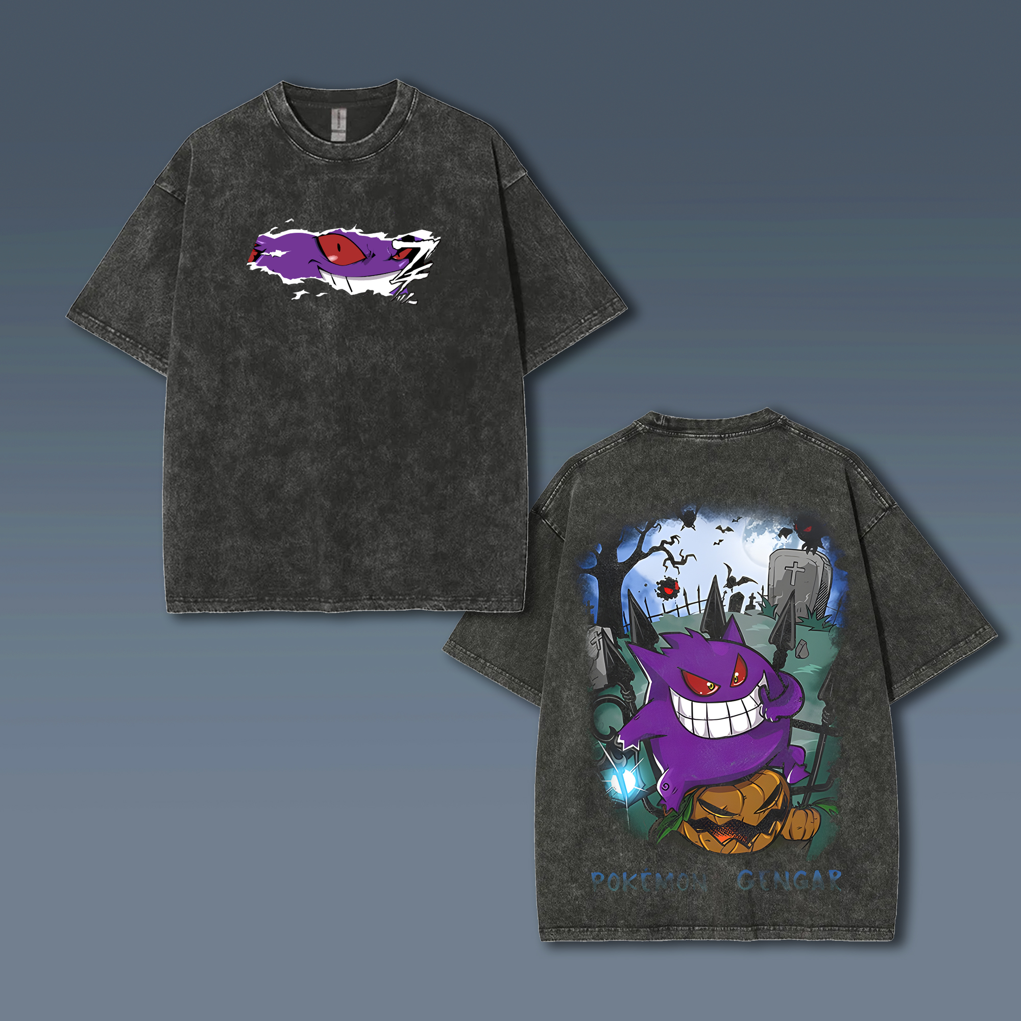 Unisex "Pokémon" Anime Style Vintage Washed T-Shirt