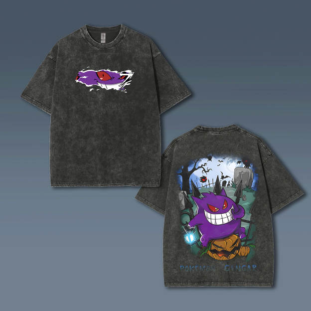 Unisex "Pokémon" Anime Style Vintage Washed T-Shirt