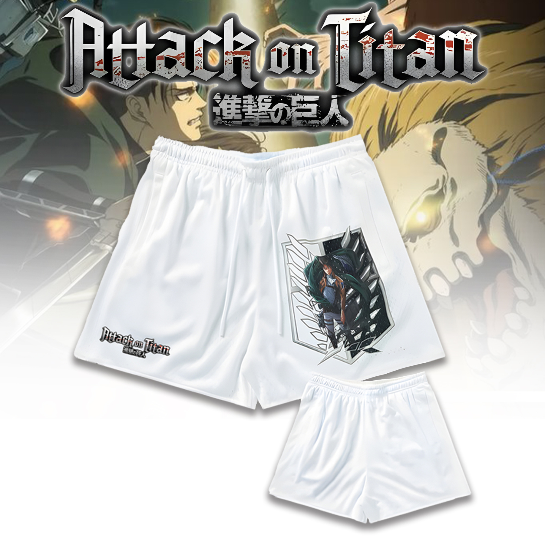 Unisex "ATTACK ON TITAN" Anime Style Retro Shorts