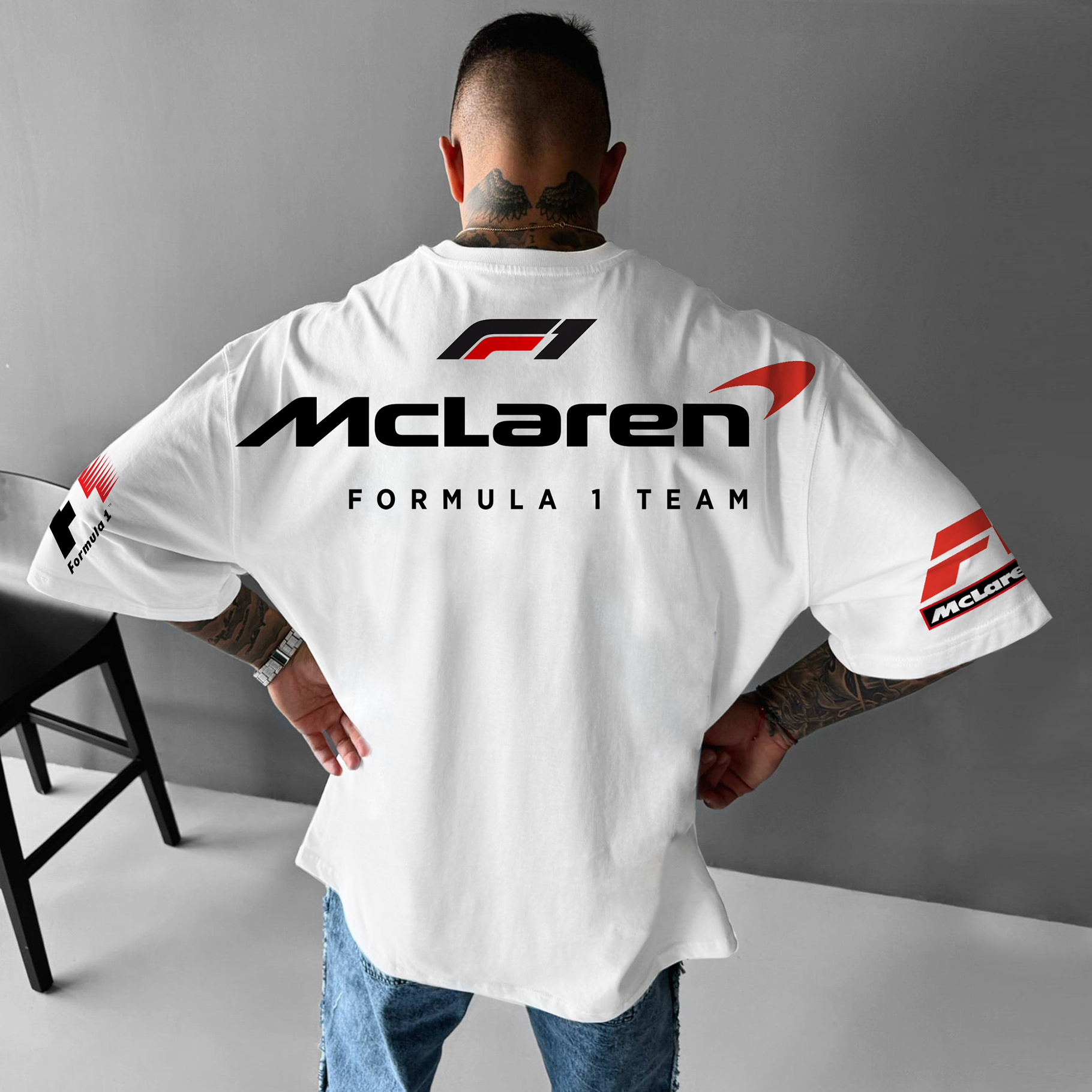 Unisex Casual Oversized Racing Graphic Print T-Shirt