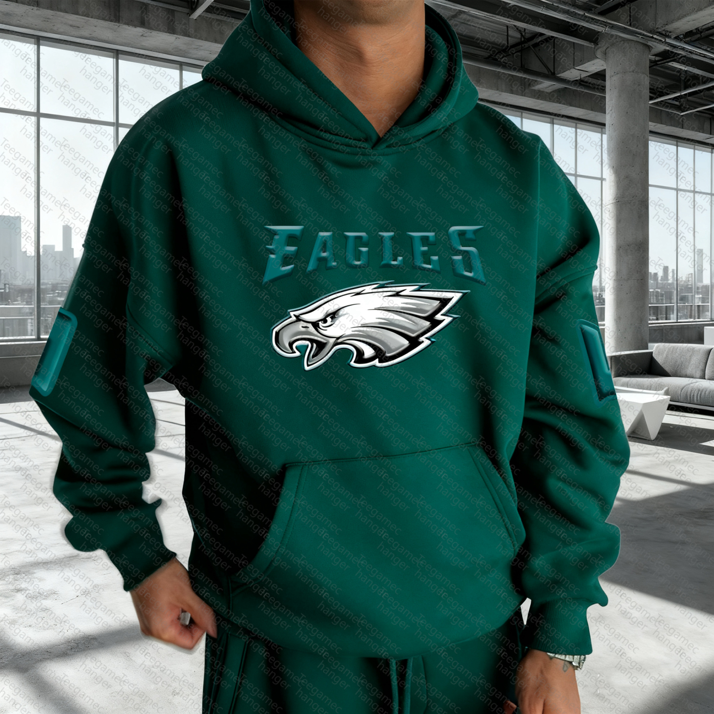 Unisex "Philadelphia Eagles" Graphic Streetwear Vintage Plush Hoodie