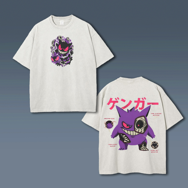 Unisex "Pokémon" Anime Style Vintage Washed T-Shirt