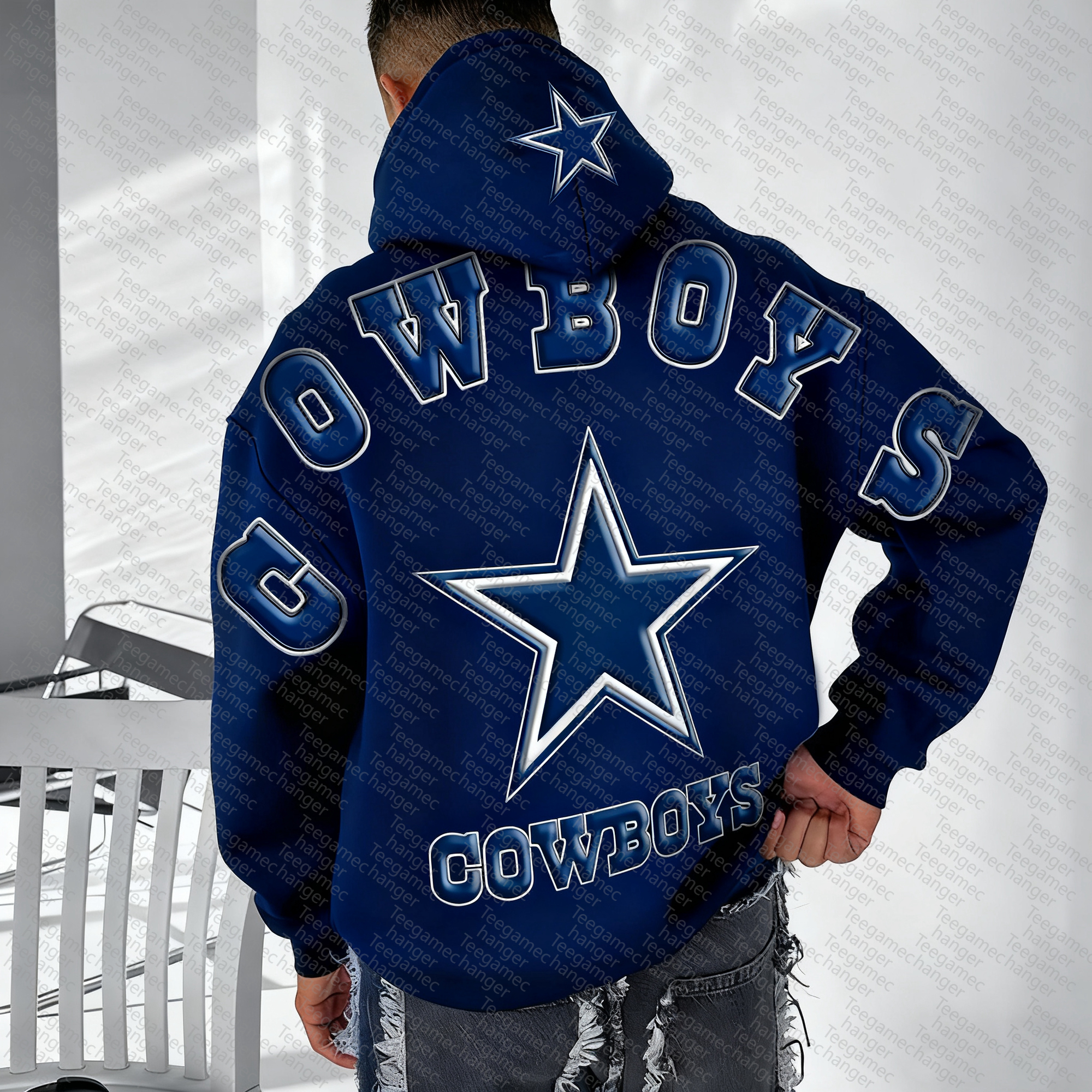 Unisex "Dallas Cowboys" Graphic Streetwear Vintage Plush Hoodie