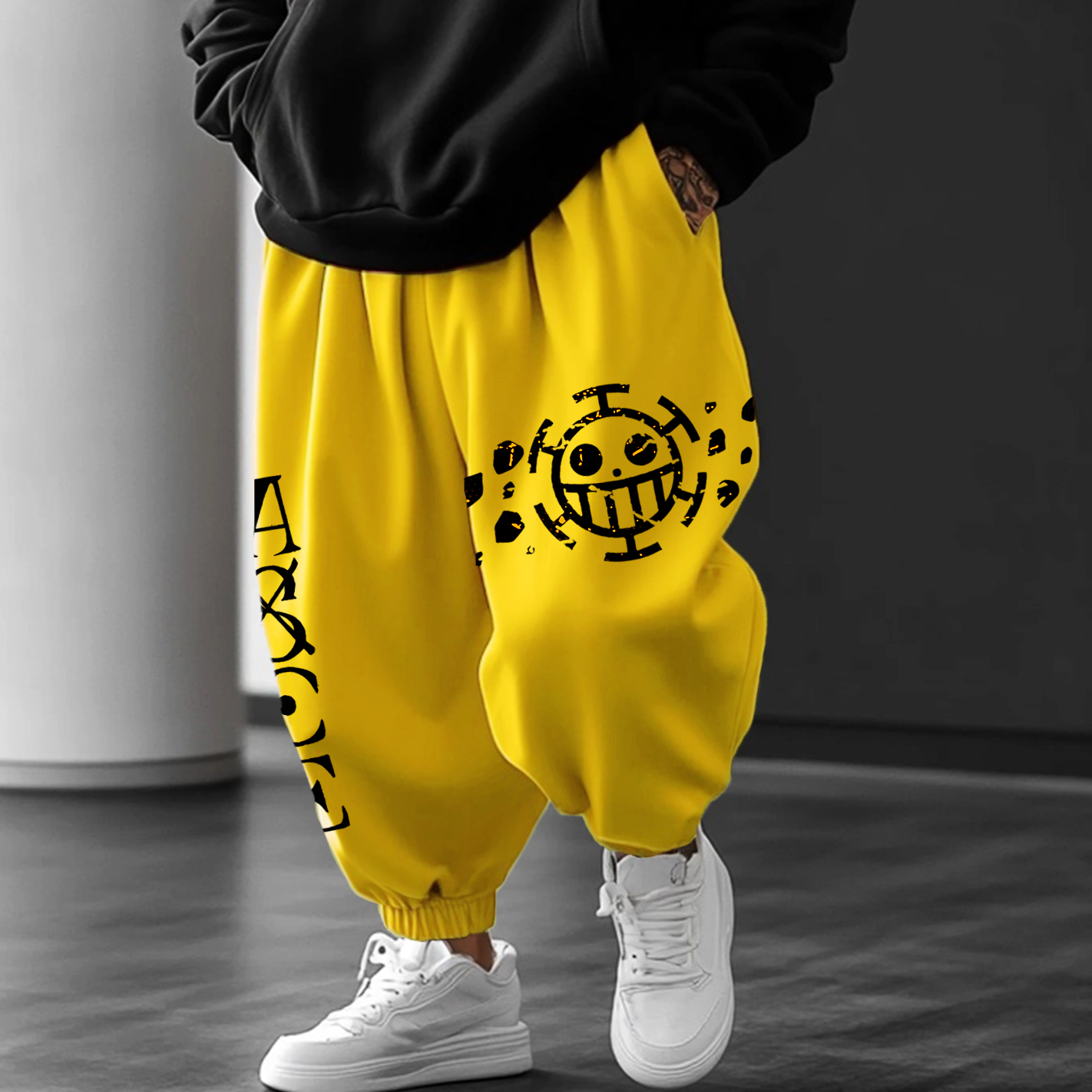Unisex Anime-themed Printed Oversized Harem Pants