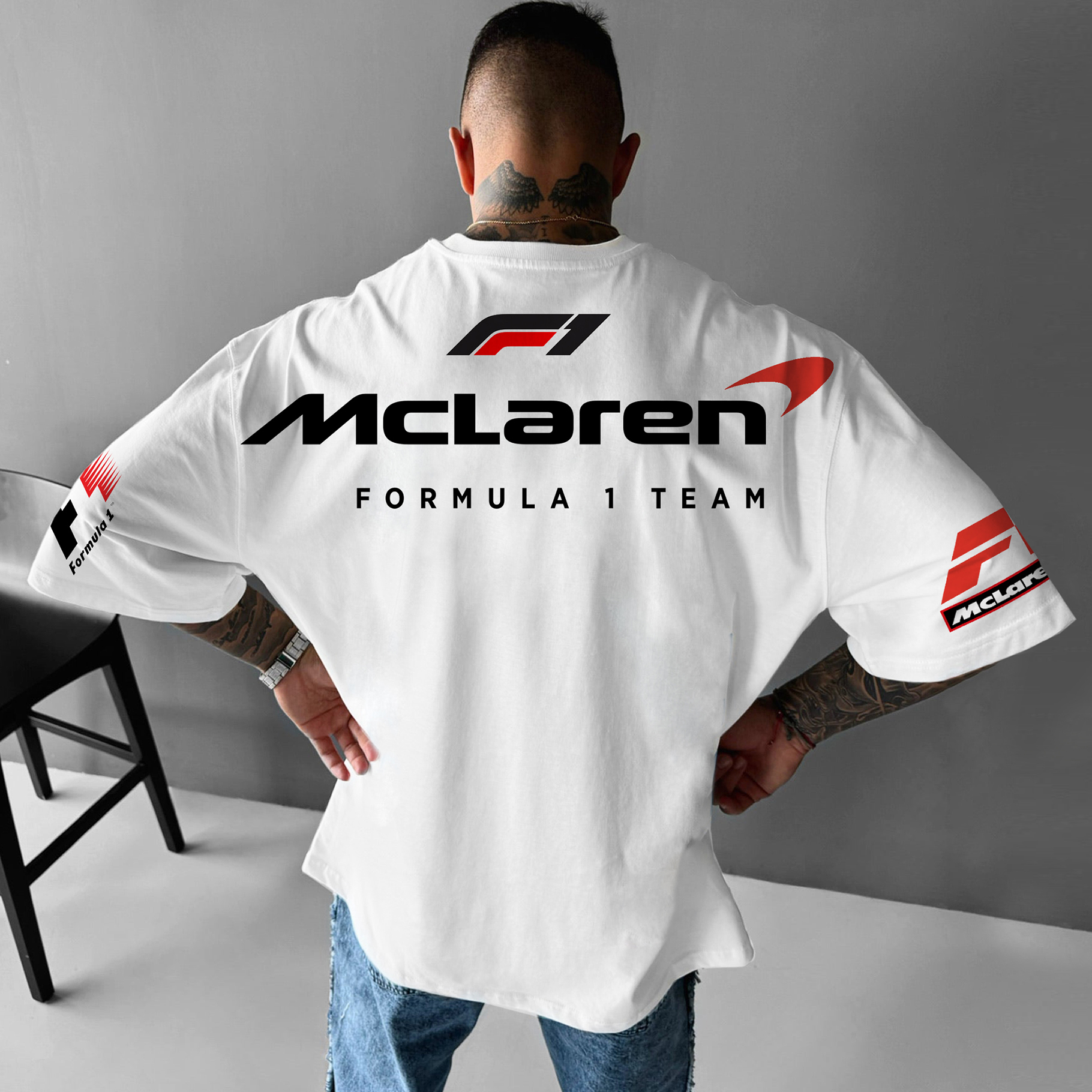 Unisex Casual Oversized Racing Graphic Print T-Shirt