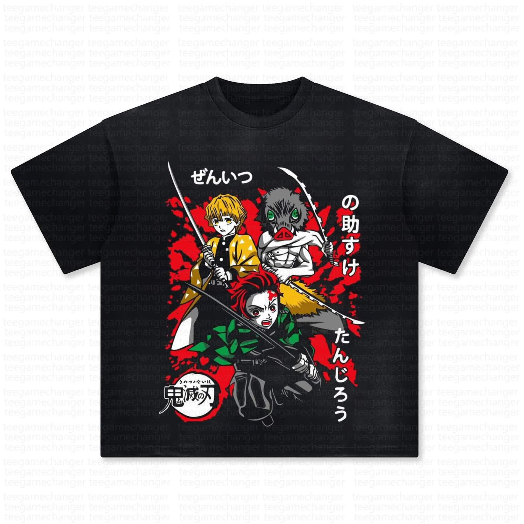 Unisex Anime Inspired Vintage T-Shirt丨Demon Slayer X Pokémon