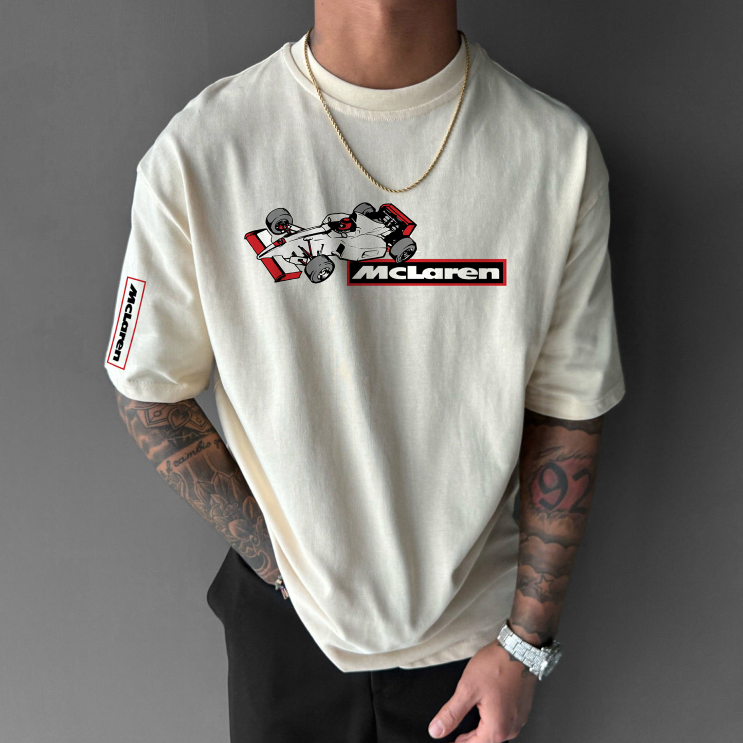 Unisex Casual Racing Print T-shirt