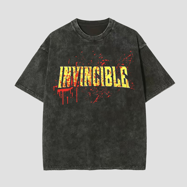 Invincible Printed Unisex Washed T-Shirt
