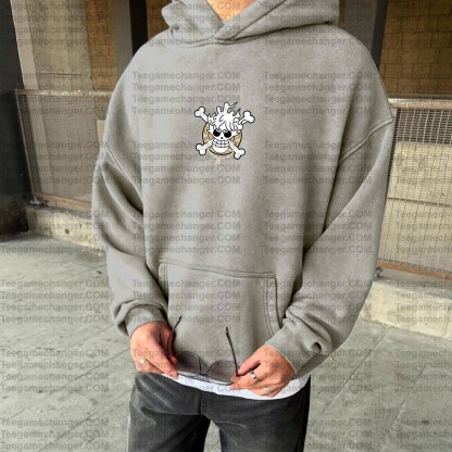 Vintage 3D Direct Inkjet Printed Washed Unisex Plush Hoodie