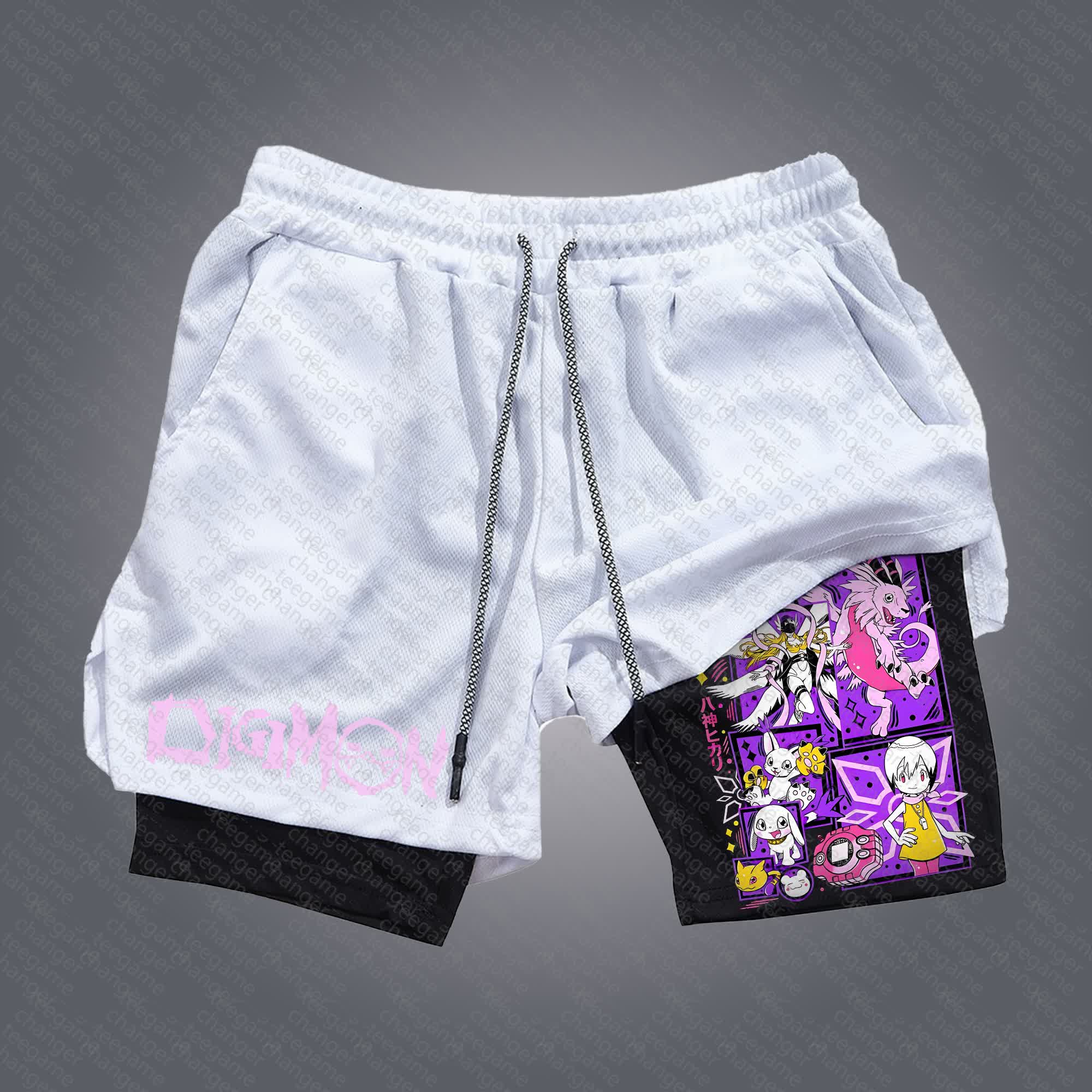 Unisex "Digimon" Anime Style Retro Shorts