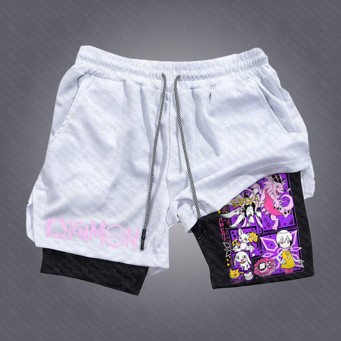 Unisex "Digimon" Anime Style Retro Shorts
