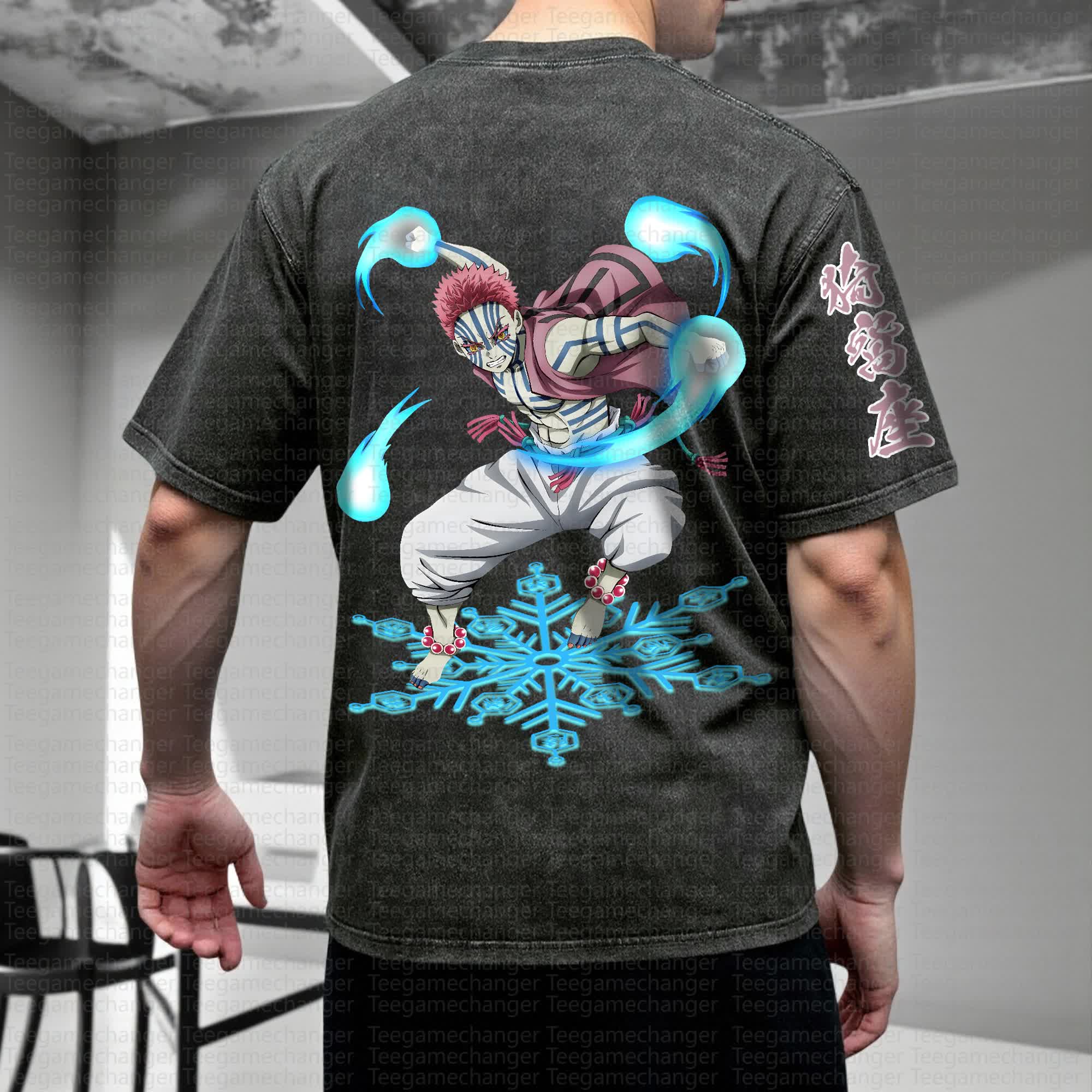 Unisex Anime Inspired Vintage Washed T-Shirt丨Demon Slayer