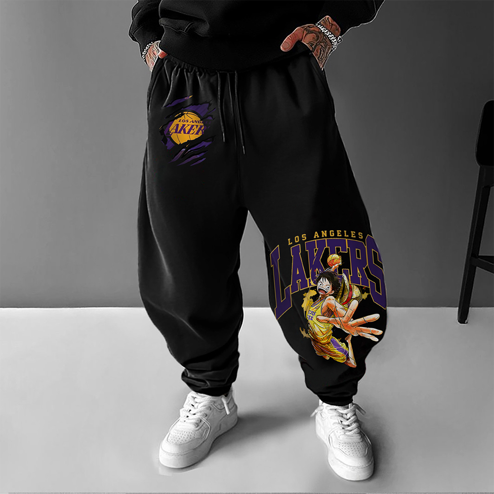 Unisex Vintage Pants| Lakers X One Piece Pants