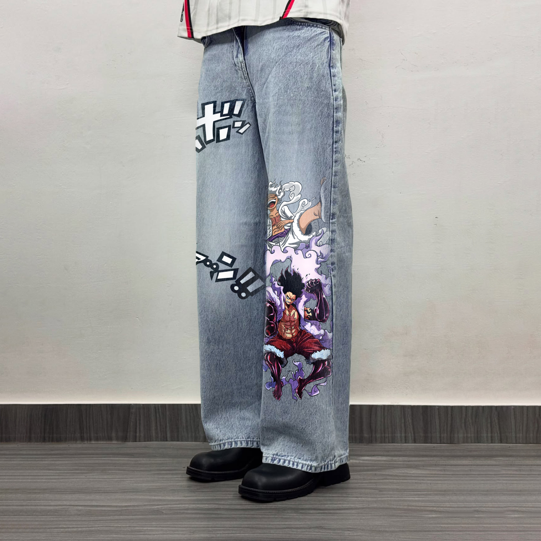 Unisex Anime Loose Straight Jeans
