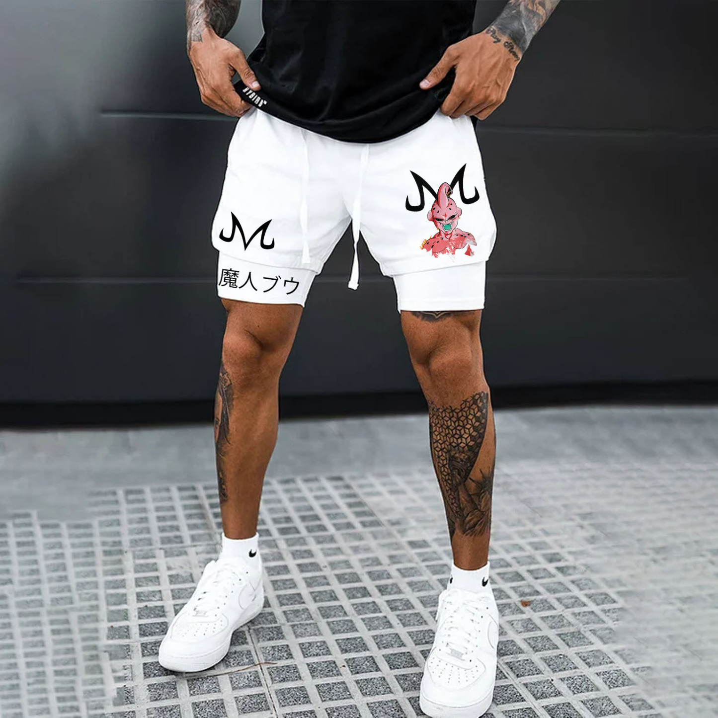Unisex Anime Print Drawstring Dragon Ball Shorts