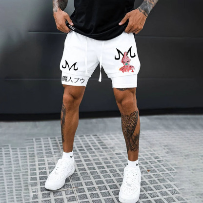 Unisex Anime Print Drawstring Dragon Ball Shorts