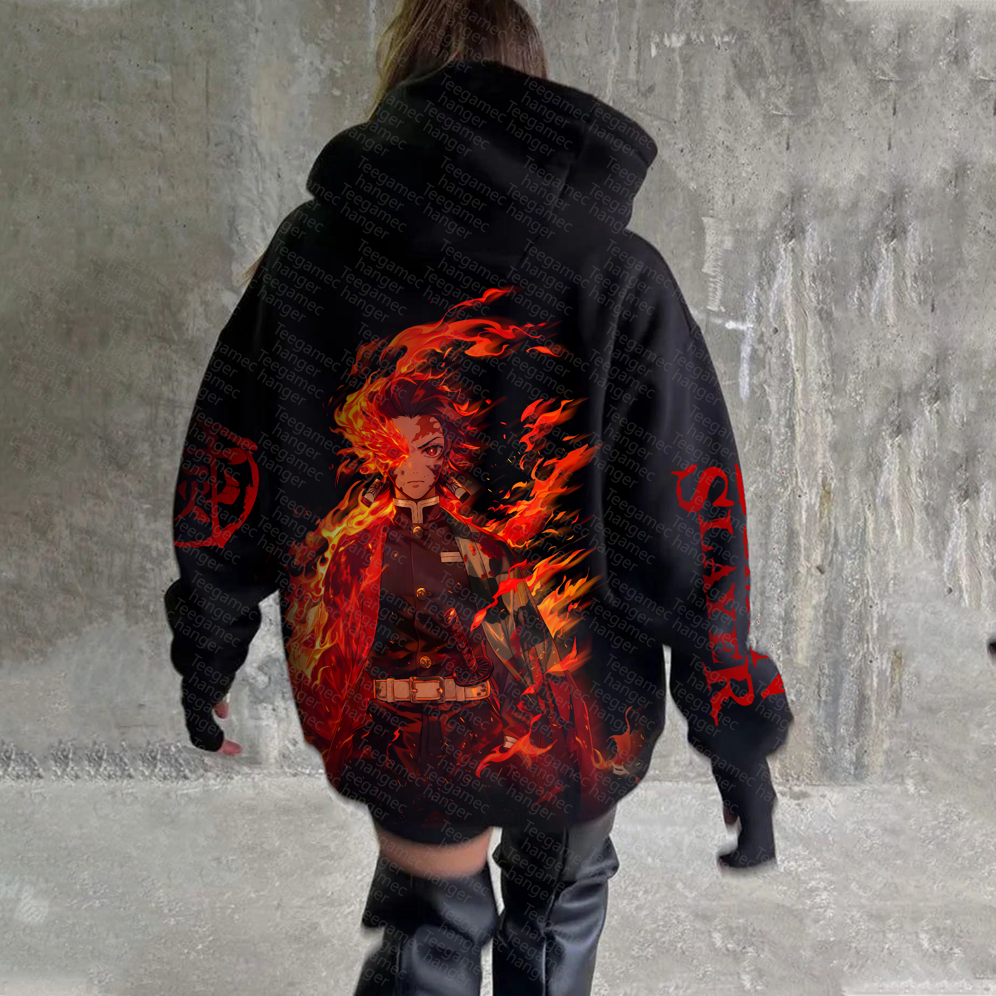 "Demon Slayer" Anime Inspired Vintage Hoodie