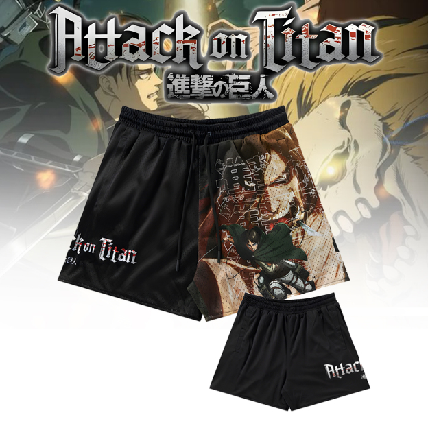 Unisex "ATTACK ON TITAN" Anime Style Retro Shorts
