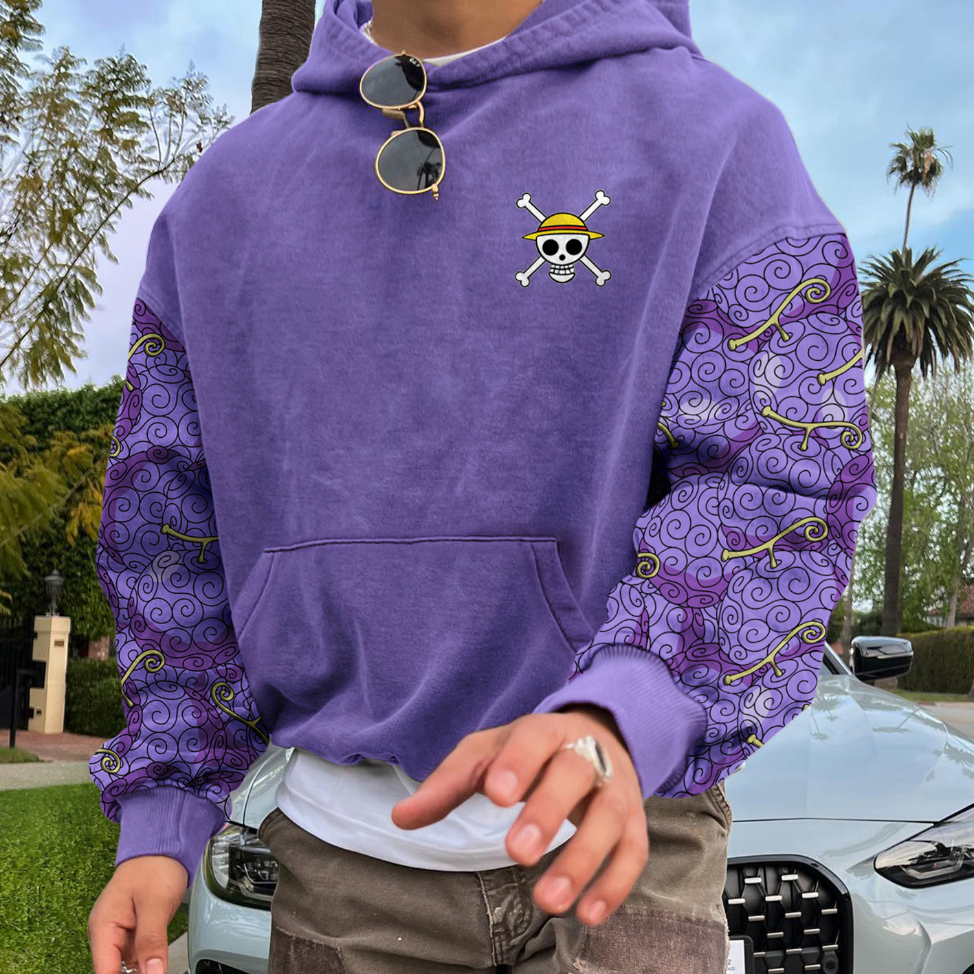 Unisex Retro Anime Print Hoodie-Teegamechanger