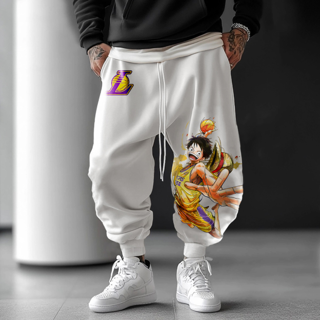 Unisex Vintage Pants| Lakers X One Piece Pants