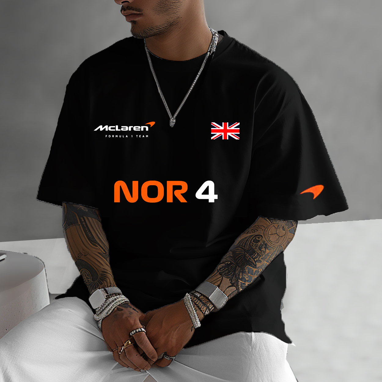 Mens Oversized Lando England Racing Team T-Shirt