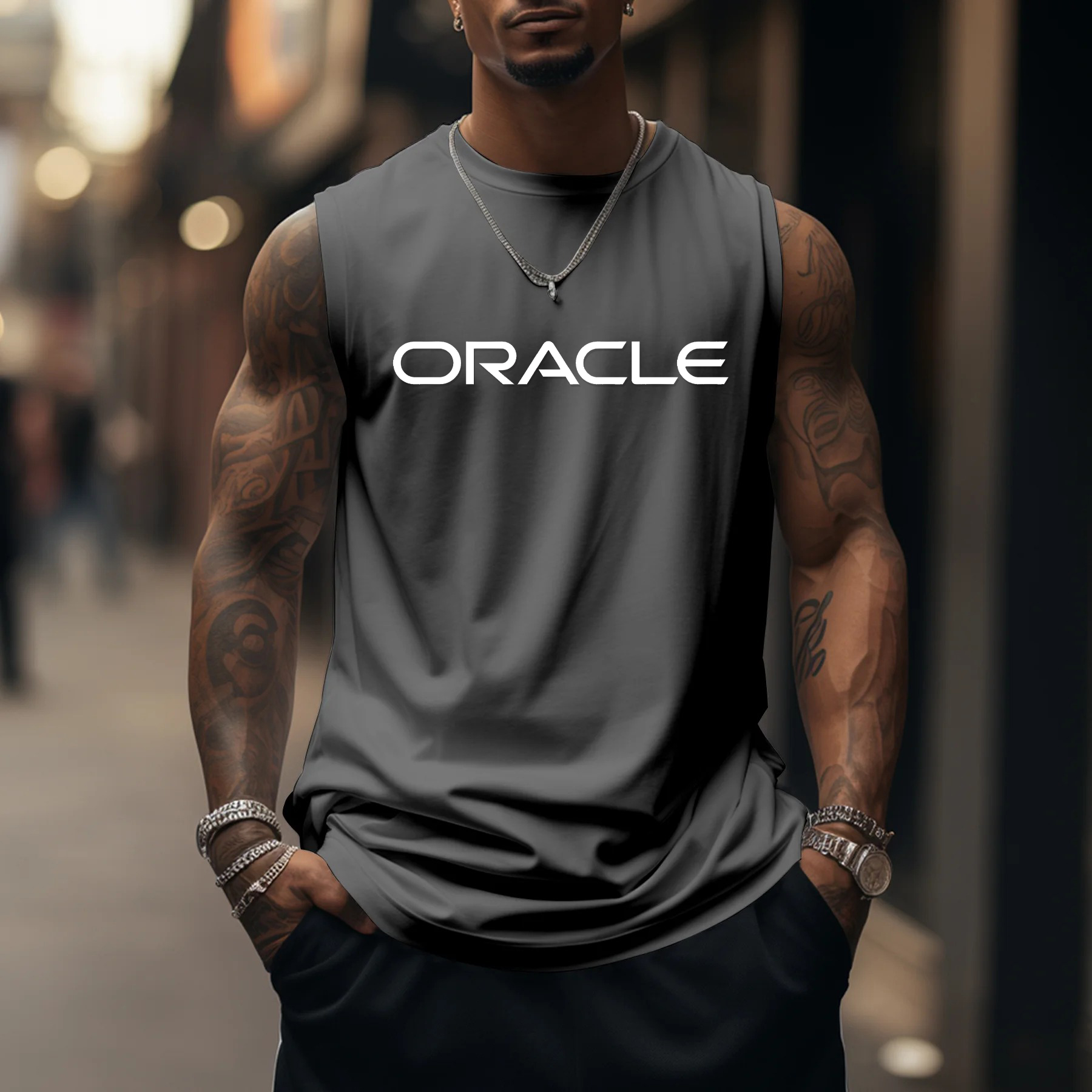 Men's Logo Print Sports Tank Top