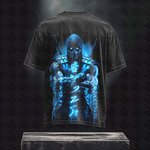 Unisex High Quality Inspired Vintage Washed 3D Direct Injection T-Shirt