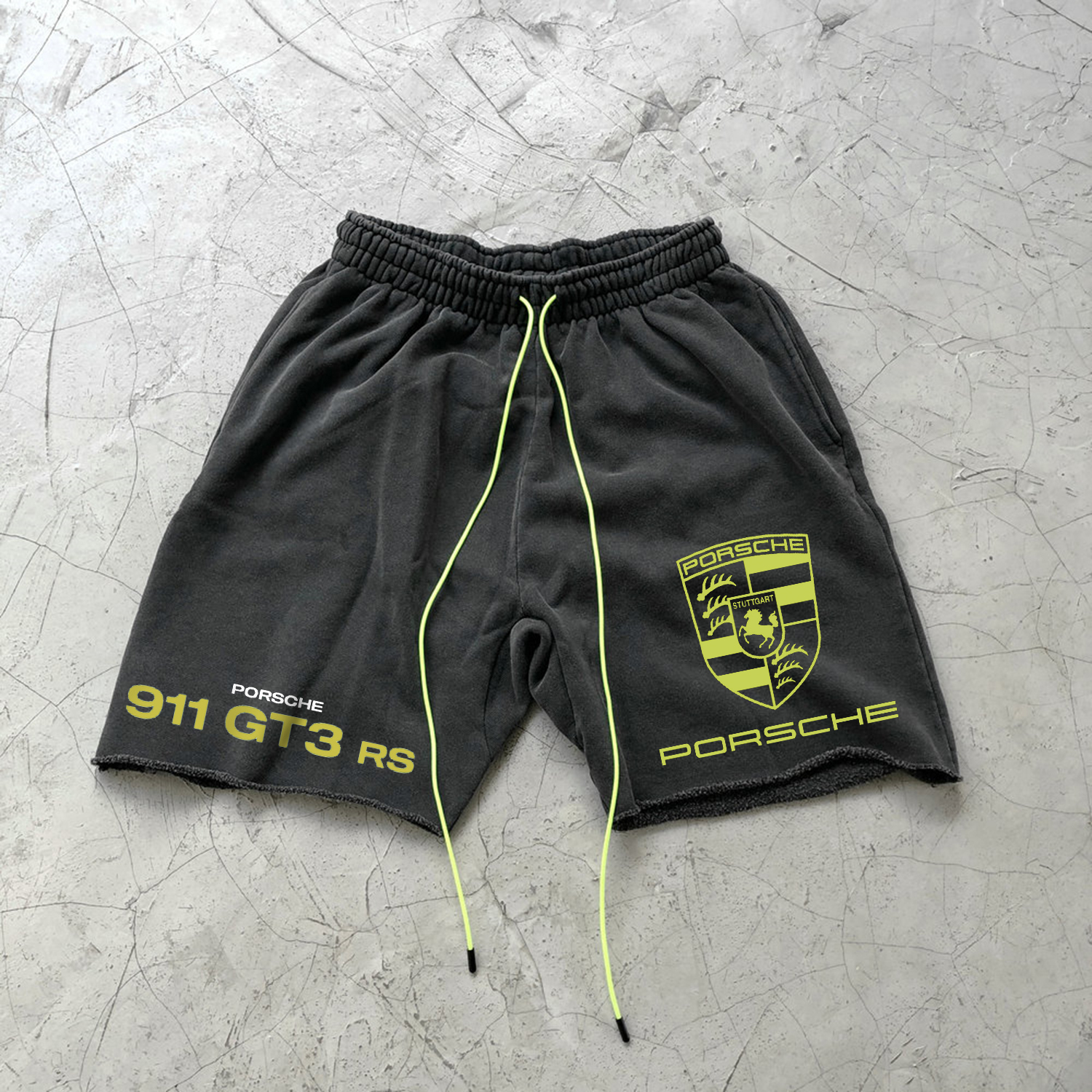 Men's Racing Shorts With Lettering Print